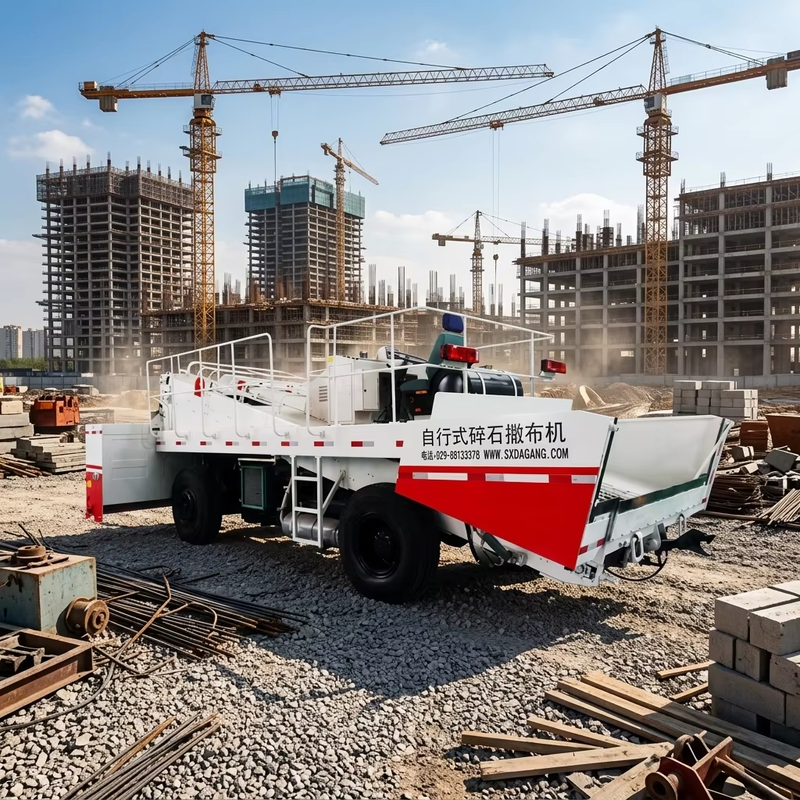 SS6000 ذاتية الدفع مانع التسرب للرقائق، عرض رش قابل للتعديل بدون خطوات 6 متر، ناشر رقائق الأسفلت لصيانة الطرق السريعة