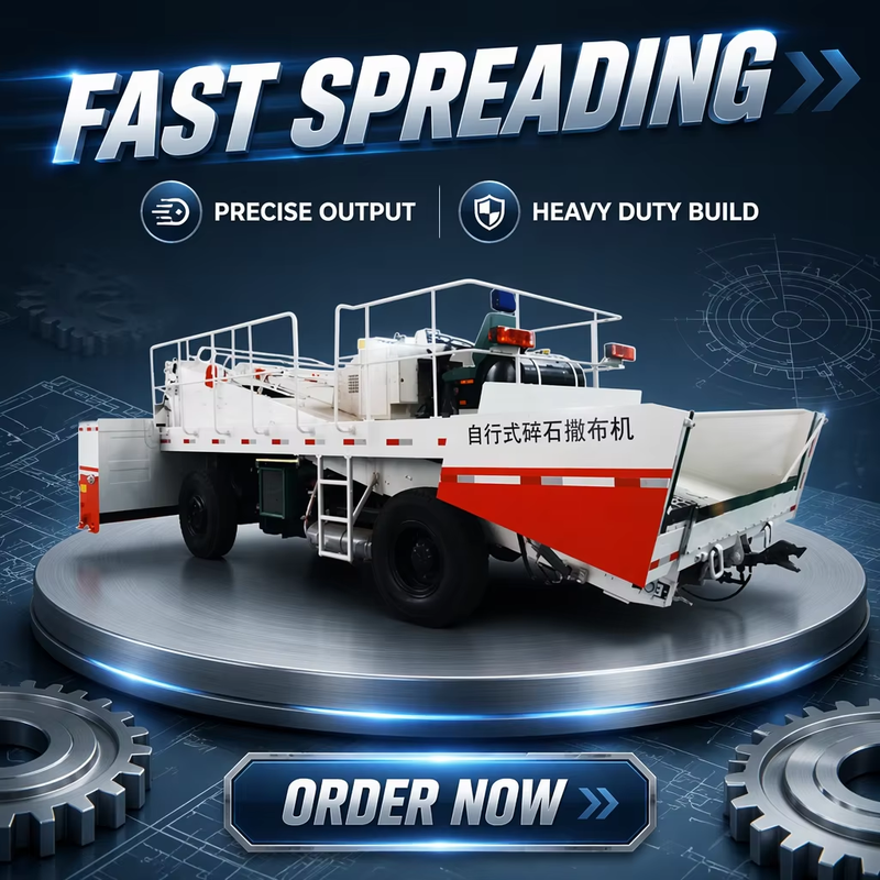 SS6000 ذاتية الدفع مانع التسرب للرقائق، عرض رش قابل للتعديل بدون خطوات 6 متر، ناشر رقائق الأسفلت لصيانة الطرق السريعة